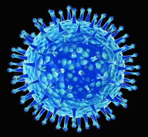 الفيروس شريط غير حي من مادة وراثية يقع ضمن غلاف من البروتين